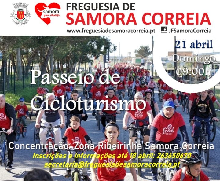 BenaventeCamara's tweet image. 📷 COMEMORAÇÕES DO FORAL DE SAMORA CORREIA – Passeio de Cicloturismo
📷 21 abril – 09:00h
📷 Inscrições e informações até 18 abril: 263 650 670 ou secretaria@freguesiadesamoracorreia.pt
-
#foral #cicloturismo #bicicleta #desporto #municipiodebenavente
