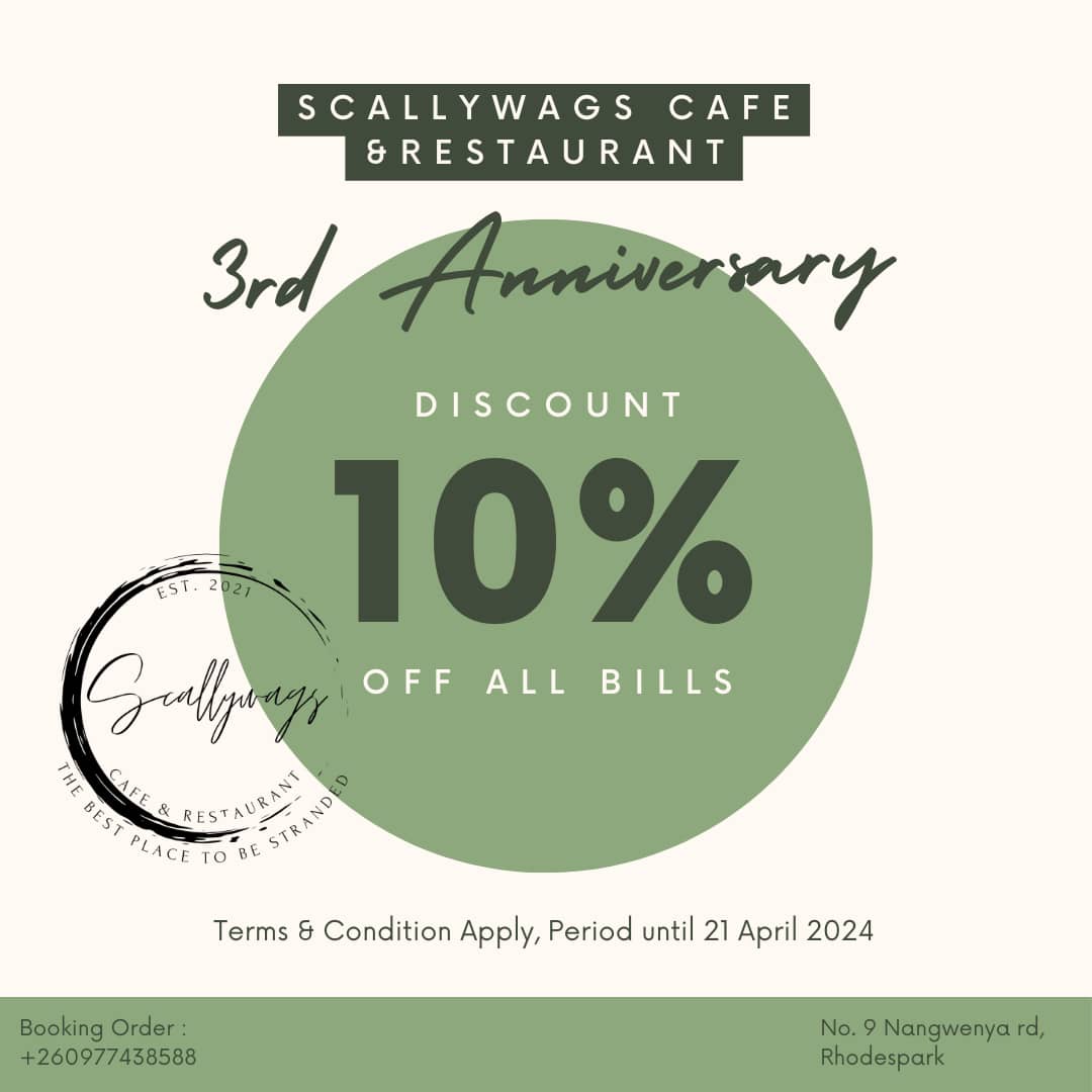 ScallywagsR's tweet photo. 🎉 Cheers to 3 amazing years, Scallywags! As a token of our appreciation, we're giving you 10% off all bills from April 17-21. Thank you for being the heart of our journey. Let’s celebrate our anniversary together – because you make us who we are! 🍽️✨ #ScallywagsAnniversary https://t.co/ASeAmF1Qyt