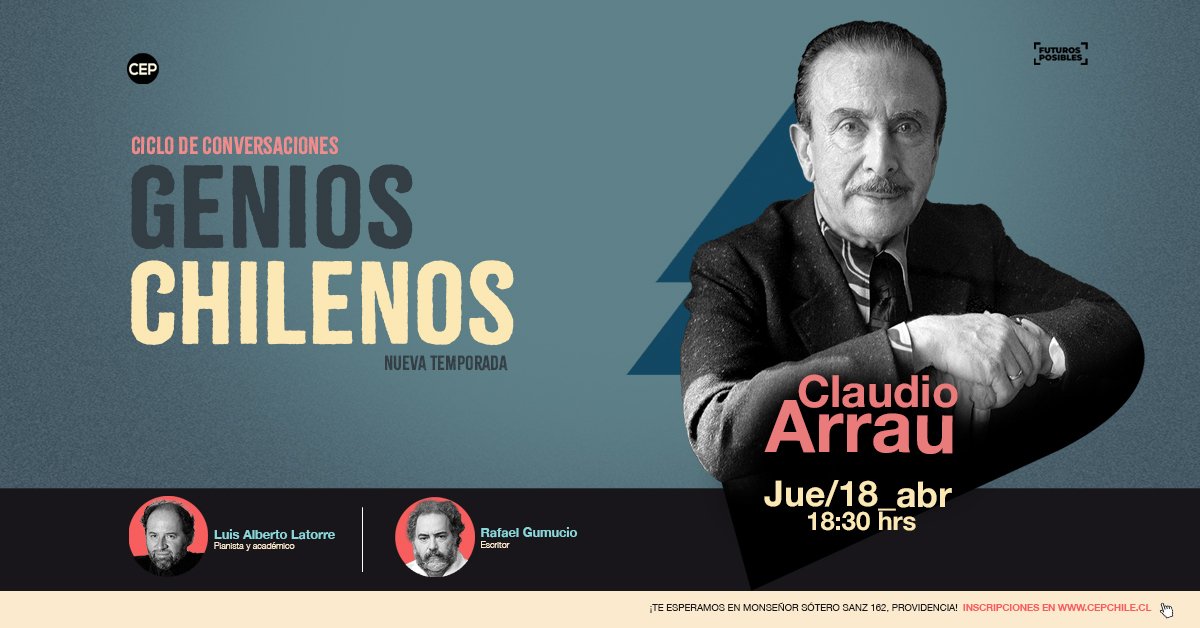 🎙️#LosColumnistas de #MesaCentral | @LuciaDammert recomienda el ciclo 'Genios Chilenos' del @cepchile y la conversación de este jueves 18 de abril sobre Claudio Arrau. Encuentra más información aquí: cepchile.cl/eventos/ciclo-… 🔴tele13radio.cl