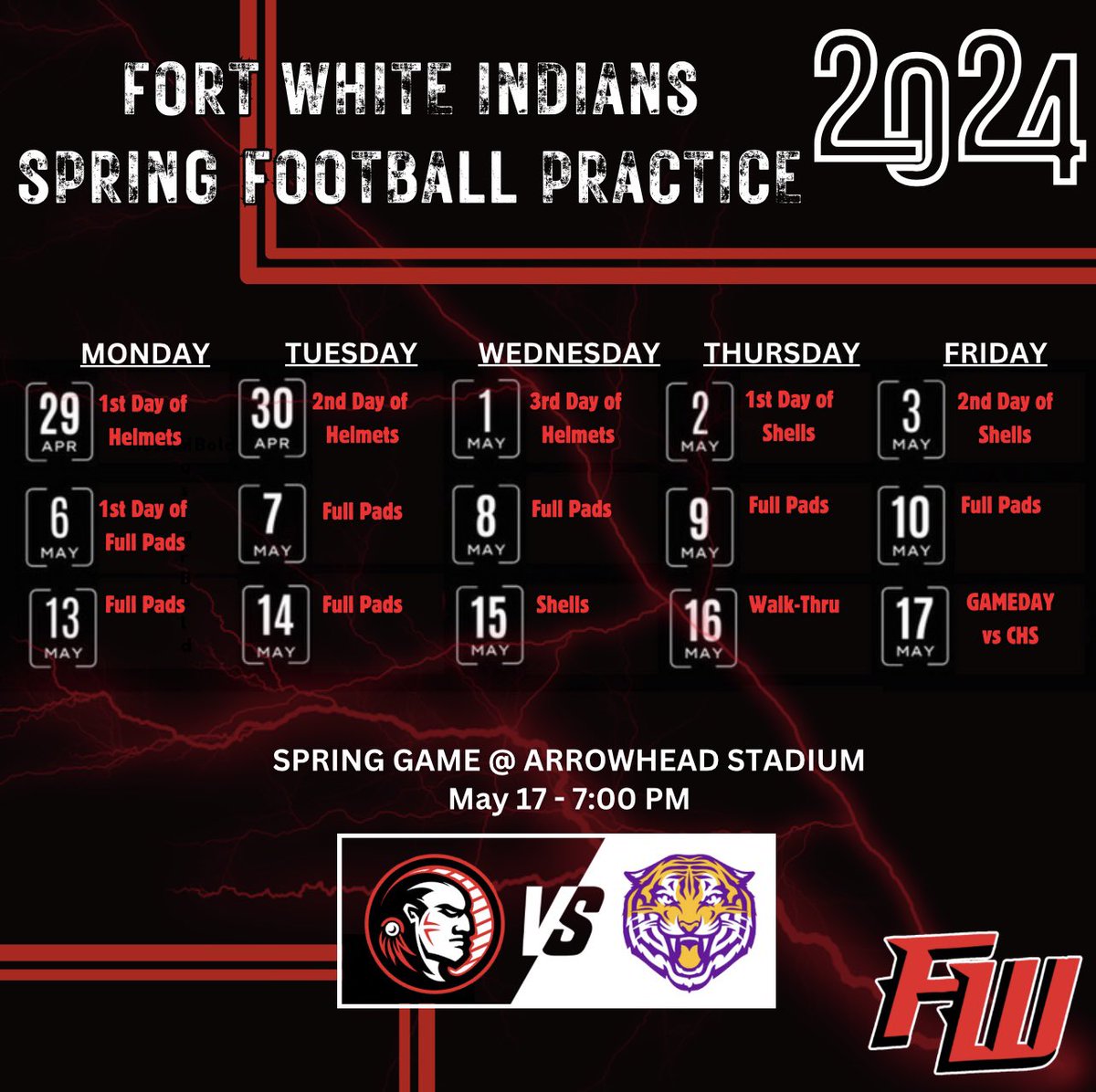12 Days until we take the field in Fort White! 🔴⚫️ Looking forward to seeing what this group can do! #RollTribe