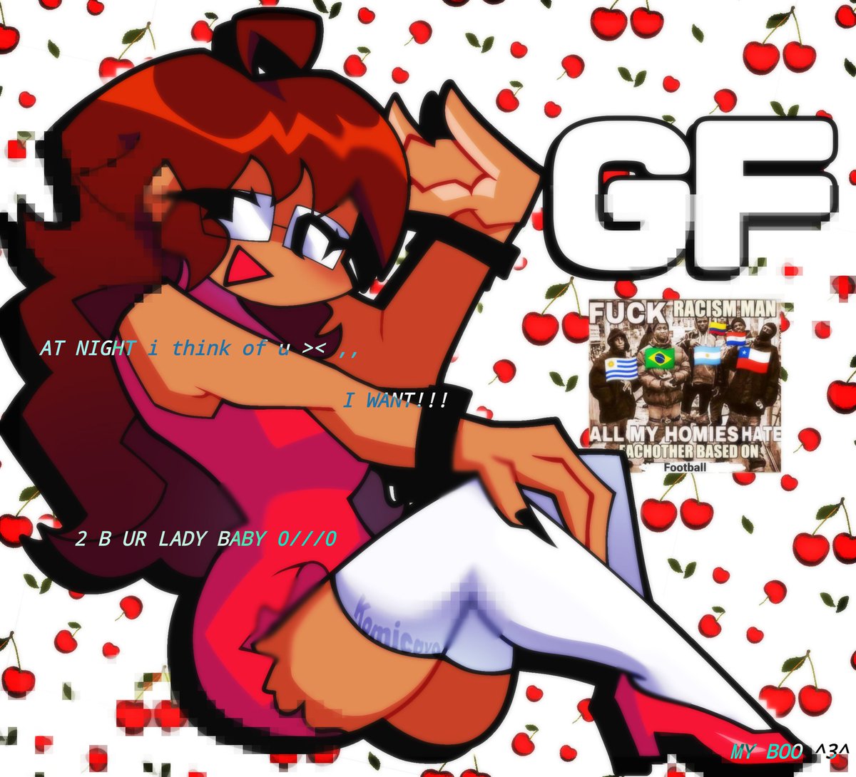 I love you GF from Friday Night Funkin' (i'm actually having fun drawing holy shit) anyway cherries woaaaa 🍒

#fridaynightfunkin #FNF #fnfgf