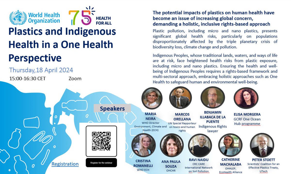 Join this timely health dialogue on Plastics and Indigenous Health in a One Health framework. One Ocean Hub Director, Prof Elisa Morgera is one of the speakers. 🗓 Thursday, 18 April 2024, 15-16.30 CET Online event, register here tinyurl.com/2pfbwu5t #plastics #onehealth