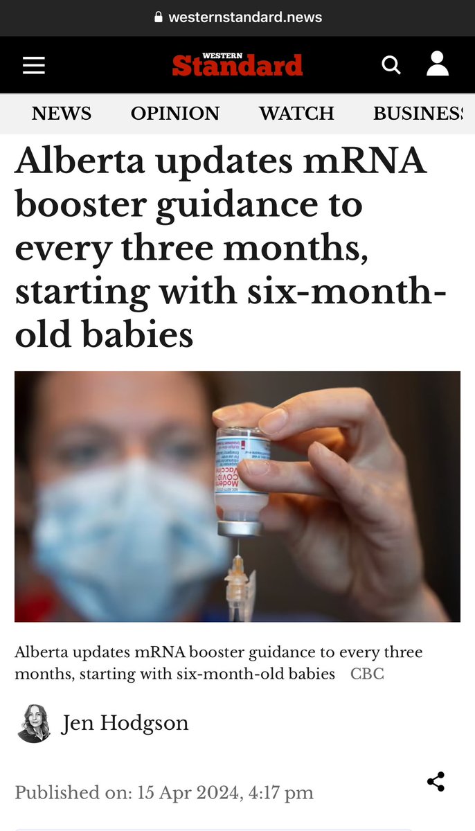 What do you think of Alberta Canada updating the mRNA booster guide to every three months for the Covid shot, starting with six month old babies? We already know somebody there who lost their healthy baby after the shot before they knew better😔 Do you agree? Yes or no below. 👇