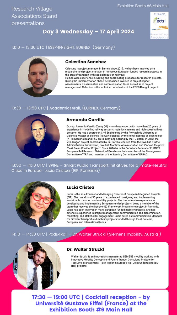 Eurnex (@eurnex) on Twitter photo Tomorrow, 17/4 staring at 13.10  we welcome you to join us and listen to the presentation of #esep4freight , #academics4rail, #spineproject, #pods4rail. <a href="/EURail_JU/">Europe's Rail JU</a> Tomorrow, 17/4 staring at 13.10  we welcome you to join us and listen to the presentation of #esep4freight , #academics4rail, #spineproject, #pods4rail. <a href="/EURail_JU/">Europe's Rail JU</a>