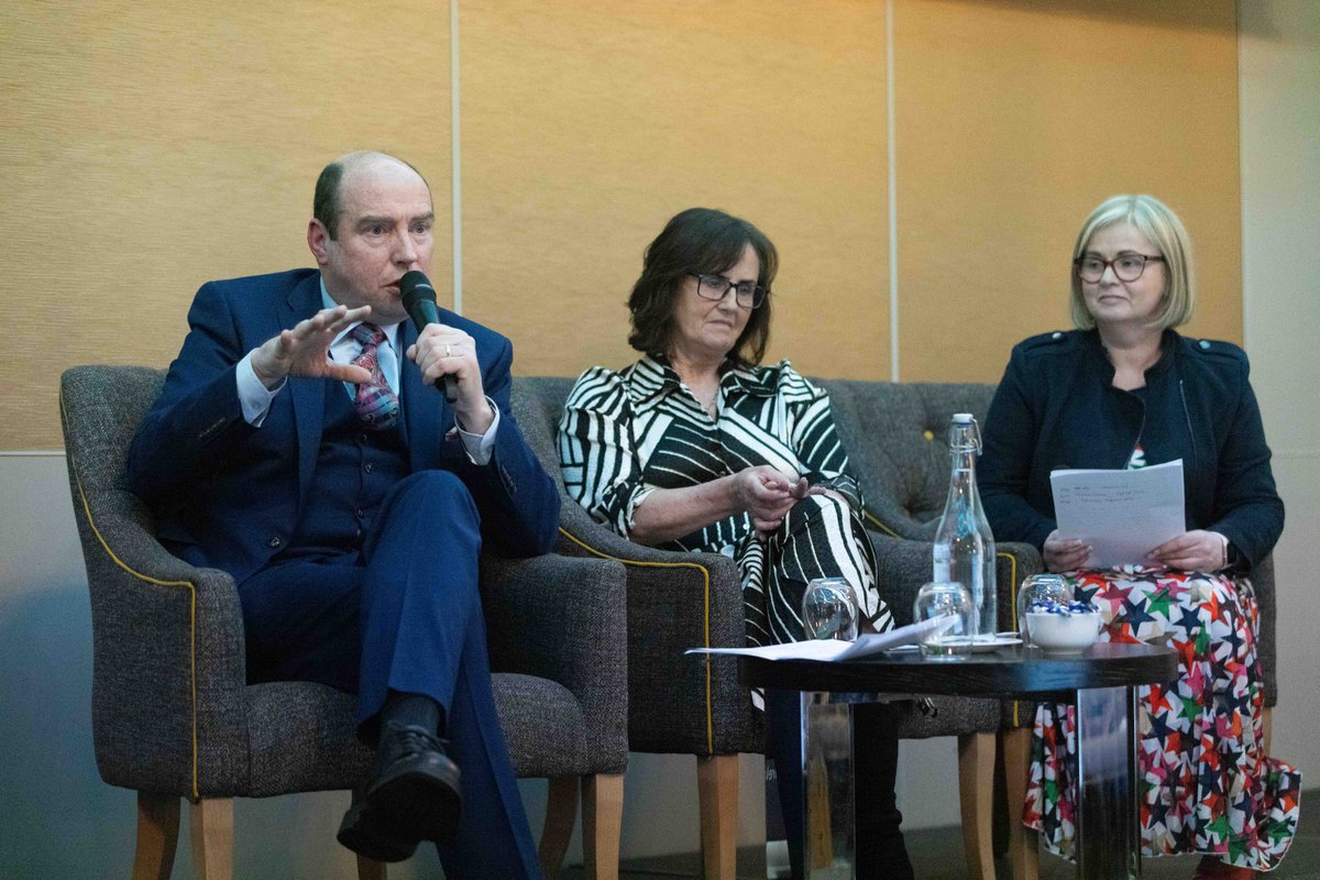 📸Impact, Innovation and Influence: The Role of ETBs in Leading Inclusive Schools: Panel Discussion Session. L-R: Howard Treacy (Deputy Principal, Mayo, Sligo and Leitrim ETB), Anne O’Donovan (Inclusion and Ethos Coordinator Cork ETB), and Linda Tynan (Director of Schools Laois…
