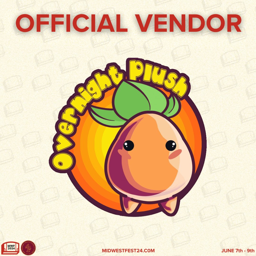 Rise and Shine! 🌞Our next artist announcement for @MidwestFestGG is Overnight Plush. Come check out their squishy, huggable wares at our event!