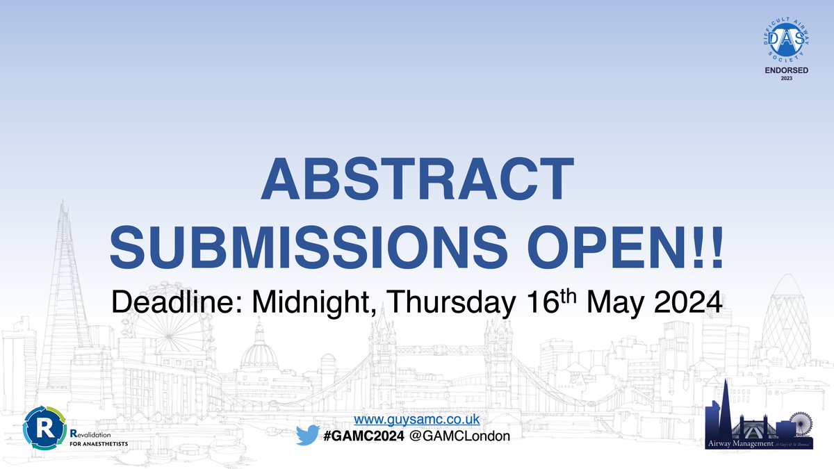 🚨 ABSTRACT SUBMISSIONS OPEN!!! In another new for #GAMC2024 the top trainee abstracts will be chosen for ORAL PRESENTATIONS! This is your chance to join our international line up and share your work!! Details on how to submit 👉 guysamc.co.uk/poster-competi…