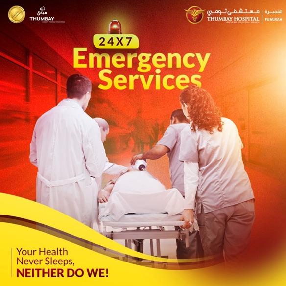 With our department of emergency, you discover care that never clocks out! We’re with you for any unforeseen medical emergency.
To contact Emergency Services
 Call/Whatsapp:  +971 92053888
#Healthy #EmergencyServices #ThumbayHospital #FamilyTrust #Healthcare #PatientCare
