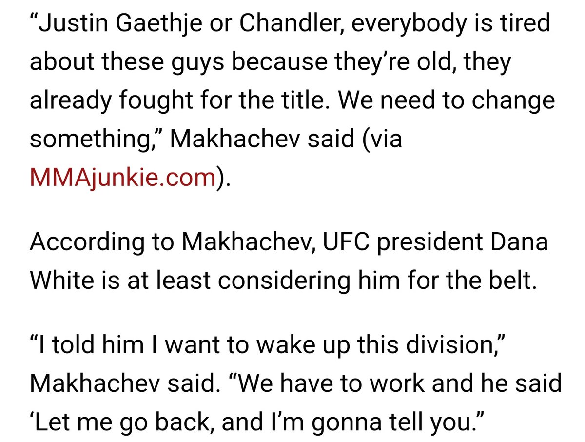 2- 3 years ago, Islam declared guys like Justin are too old, have already fought for the belt, the old generation is over. Justin was 32 then.. So now he's fighting a 35yr old porier, that both oliveira and justin have finished since then. #ufc