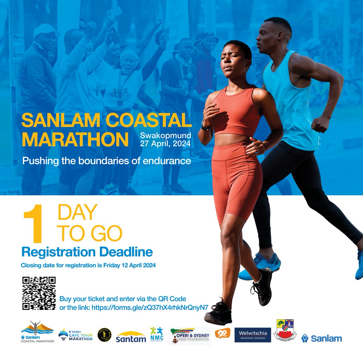 Enjoy Yourself! 🎉1 Day Countdown Tip: Stay Relaxed As the excitement builds for the #SanlamCoastalMarathon, remember to stay relaxed and enjoy the journey. Take some time to unwind & mentally prepare for tomorrow's race. See you at the starting line! 😊
