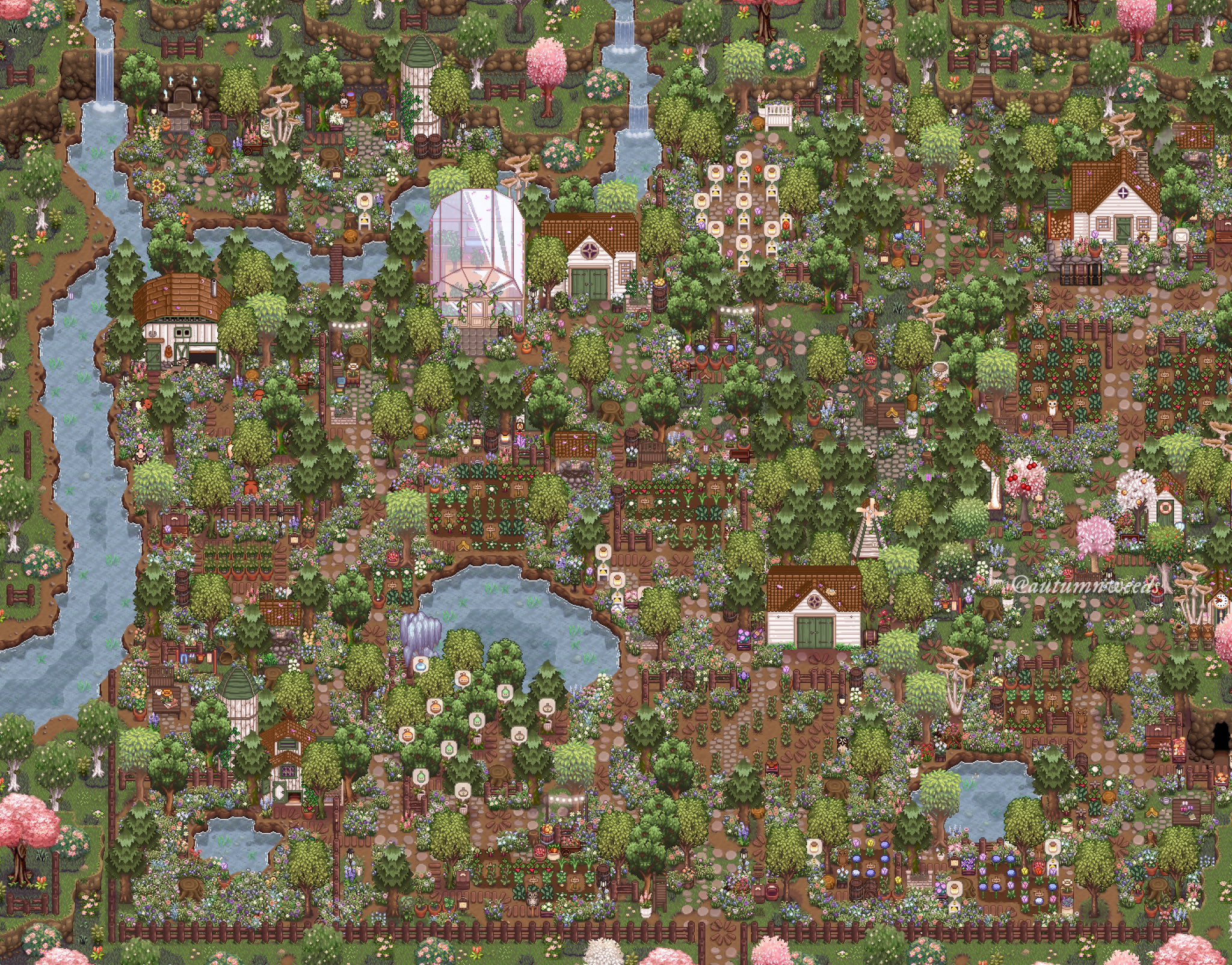 ali 🌿 on X: &ldquo;my finished meadowlands farm 🌷🤍 #StardewValley 