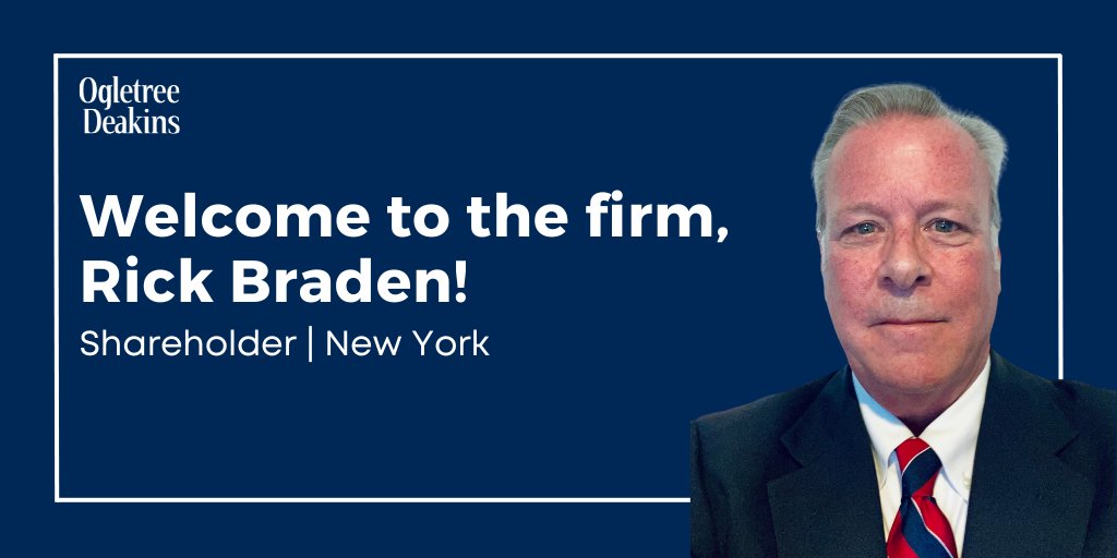 Ogletree Deakins is excited to expand its presence to Western New York with the addition of Rick Braden, who joins as shareholder in the firm’s New York office and is based out of Buffalo. Learn more: bit.ly/4aXJEzI