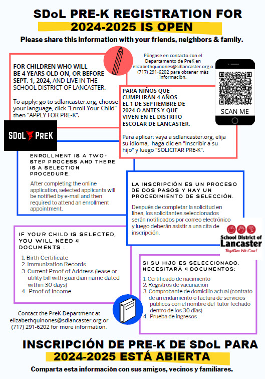Will your child be 4 years old on Sept 1? Do you live in @SDoLancaster? If so, you may be eligible for our free, full day, PreK Program! Give us a call or email with questions. Or, simply apply below! We look forward to meeting you and your family! ❤️🌪️🖤 sdlancaster.org/enroll-your-ch…