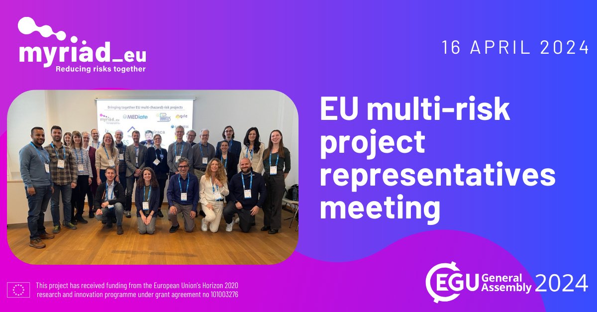 Insightful morning at @EuroGeosciences: EU multi-risk project reps explore collaboration. Excited to advance multi-risk management in Europe! 🌍 #EGU2024 #ReducingRisksTogether