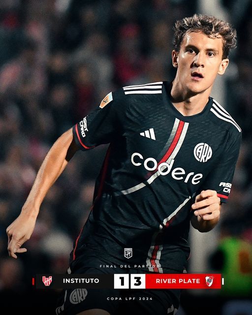 River Plate arrasó en su enfrentamiento contra Instituto como visitante! La estrella del partido fue Colidio, quien brilló con tres impresionantes goles que aseguraron la victoria para el equipo Millonario. Un despliegue de talento por parte de Colidio 🔴⚪️⚽️ #RiverPlate