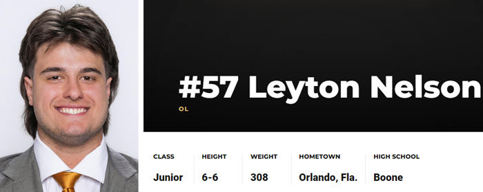Vanderbilt OL Leyton Nelson entered the portal after playing in 11 games this season.