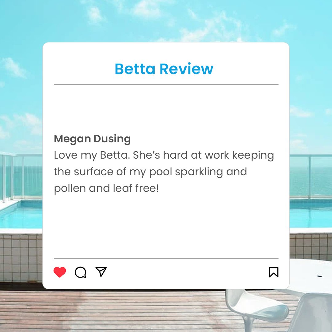 BettaSkimmer's tweet photo. Another awesome review about our Betta! Share yours!💙

#Pool #PoolVibes #PoolCleaningHacks #PoolCleaningTips #Relax #Chill #Swmming #SwimmingPool #PoolCleaning #PoolMaintenance #poolskimmer #skimmer #poolside https://t.co/mgu7sDfF6E