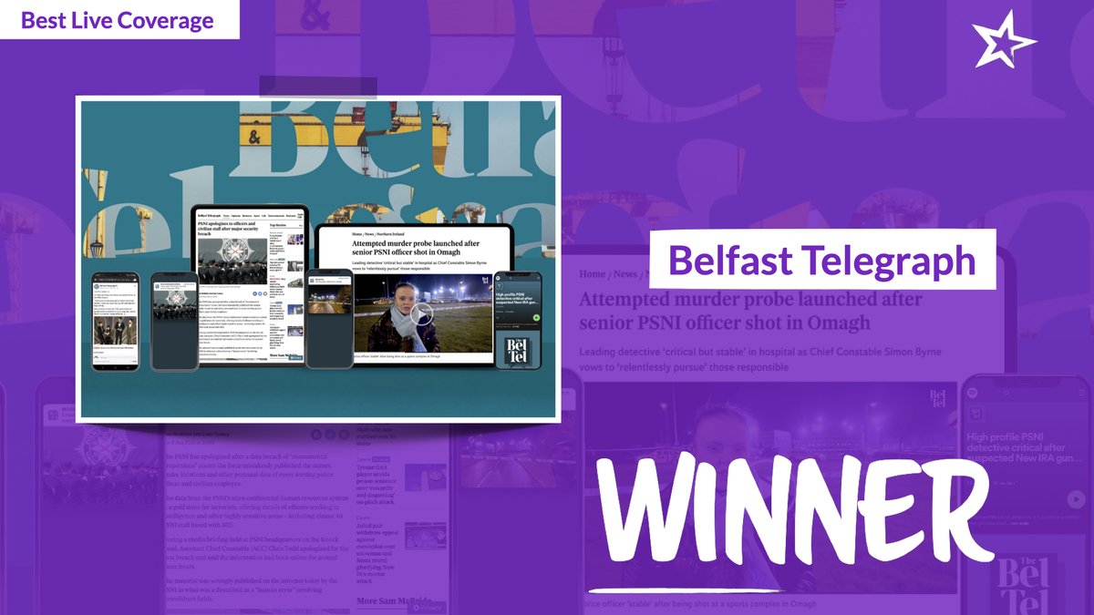Congratulations to @BelTel on winning in the Best Live Coverage category at the #RegionalPressAwards 2024!
