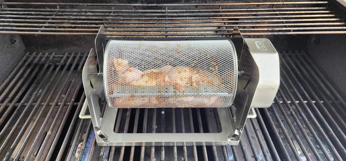 🍗🔥FREE Wing Basket Today #giftideas #wings #rotisserie #basket #windup #selfpower #rotor #RotoQ360 #rototisserie #amazonfinds #amazongadgets #kitchengoals #rotisseriechicken #viral #cooking #bbq #grill #campfire #charcol #openflame