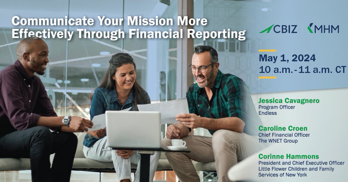 📣 #NotForProfit Leaders📣

Need some help communicating your mission via #FinancialReporting? This free #webinar has got you covered! Learn the best strategies to effectively tell your financial story. 

Eligible for 1.2 CPE credits.✅ Register here: okt.to/dVXR16