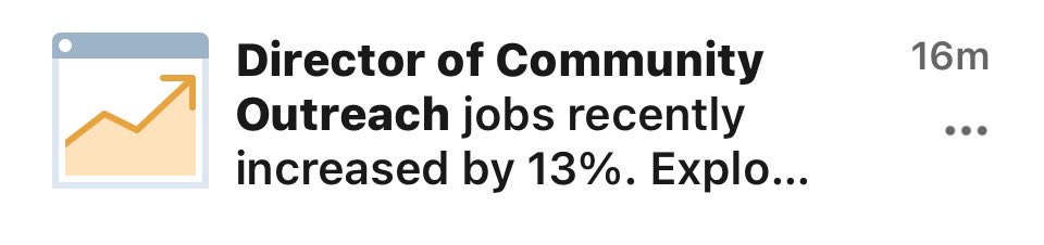 #tuesvibe On @LinkedIn , Director of Community Outreach jobs just increased by over 10%. A lot of Cancer Centers have job opening for this position, including @MayoCancerCare . We simply don’t have the workforce & the pipeline is nonexistent. Emerging COE leaders seem best path!
