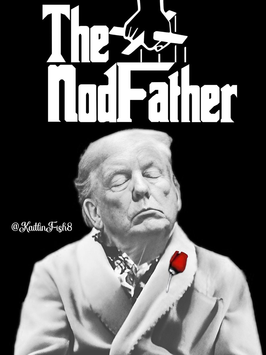 Is anyone else curious as to see how long The NodFather stays up today during court? I say he falls asleep right after his noon snack of a Big Mac and Diet Coke.🥳🥳🥳