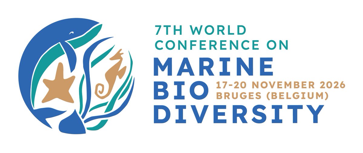 We have a logo! Save the date for the 7th World Conference on Marine Biodiversity, 17-20 November 2026, in the beautiful city of Bruges, Flanders, Belgium #WCMB26 @VLIZnews