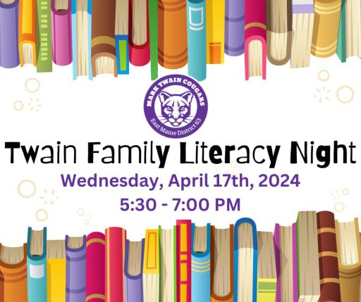 Cougar families: join us TOMORROW, April 17, for Literacy Night! Start time 5:30 p.m. tinyurl.com/29m62ndu
