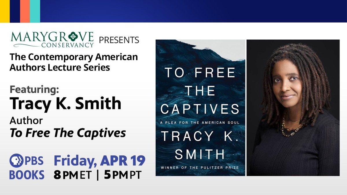 Watch on April 19 at 8 PM ET as we present author Tracy K. Smith, Pulitzer Prize-winning poet and former poet laureate of the United States to talk about her book To Free the Captives. Save the date for the upcoming 35th Contemporary American Authors Lecture!