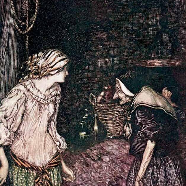 SpindleSisters's tweet photo. In The Robber Bridegroom, a young woman must escape the clutches of a whole pack of villainous rogues using her wits and the power of storytelling. It's absolutely a banger! #FairyTaleTuesday https://t.co/yNpVw9ktrB
