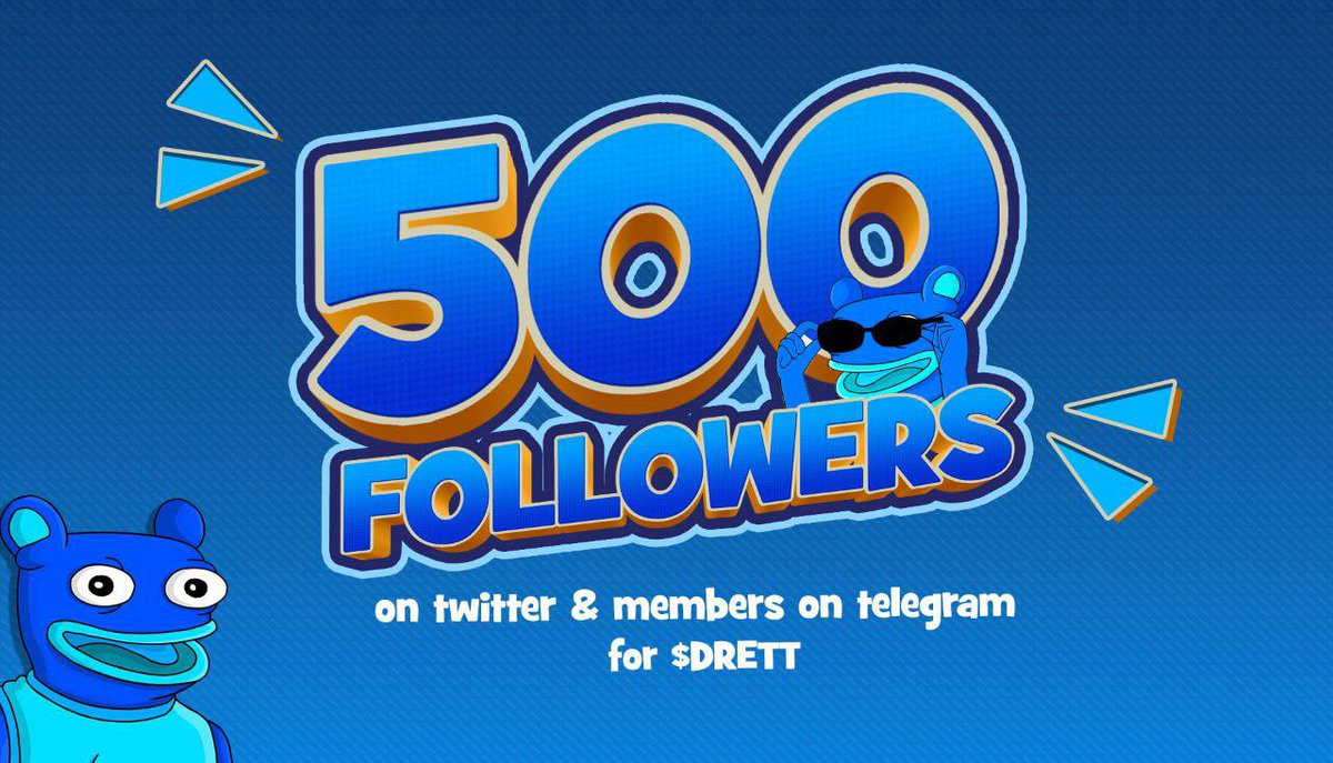 DrettBase's tweet photo. One day and we have achieved more than 500 followers on twitter and 500 members on telegram community. Keep building $DRETT ! 

#Drett  #DrettOnBase #BaseChain #Basenetwork https://t.co/0YhuFqO1ne