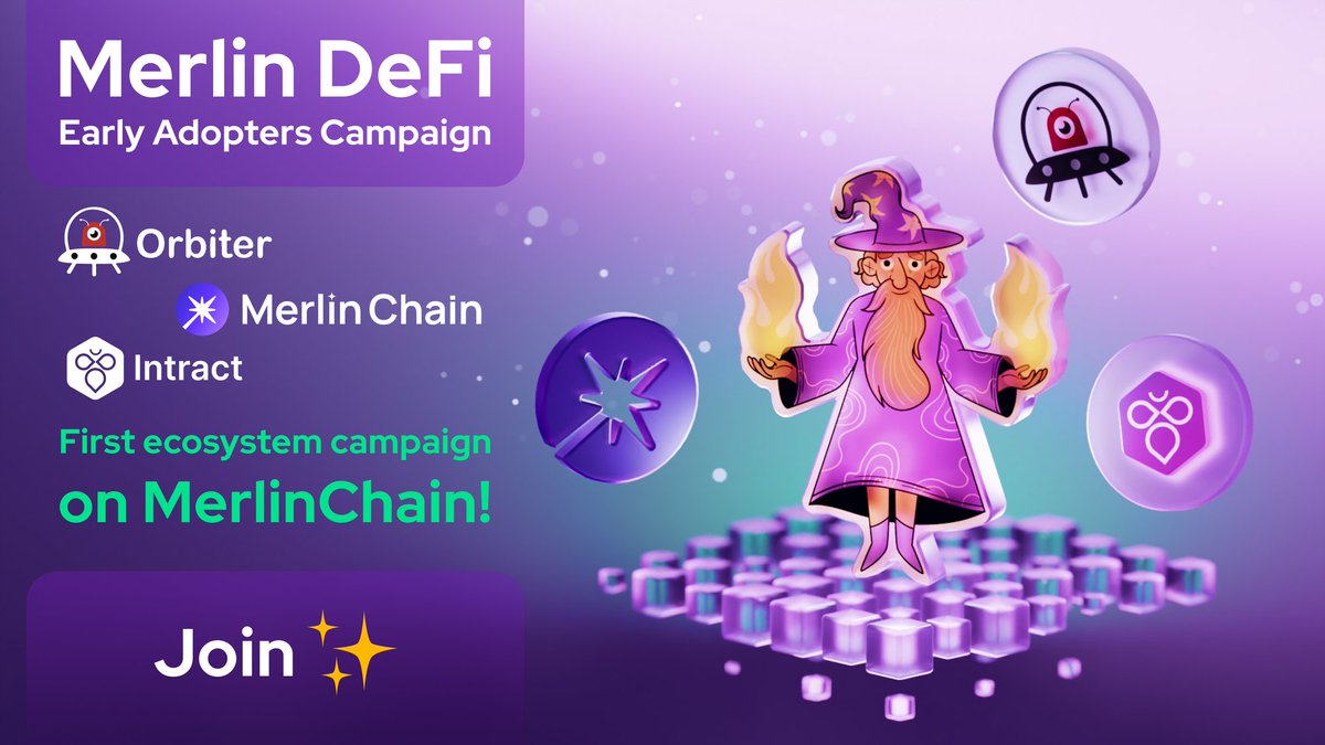 Orbiter_Finance's tweet photo. 🛸 All Pilots!

🚀 Join us in celebrating the Merlin DeFi Early Adopters campaign🔥

🔗 Portal: https://t.co/ST4kFlSFWO

😄 Easily bridge to #Merlin, get OPoints and an exclusive NFT, and revel in the campaign!

⏰ 16th Apr 2024, 11:00 AM UTC - 16th May 2024, 10:00 AM UTC