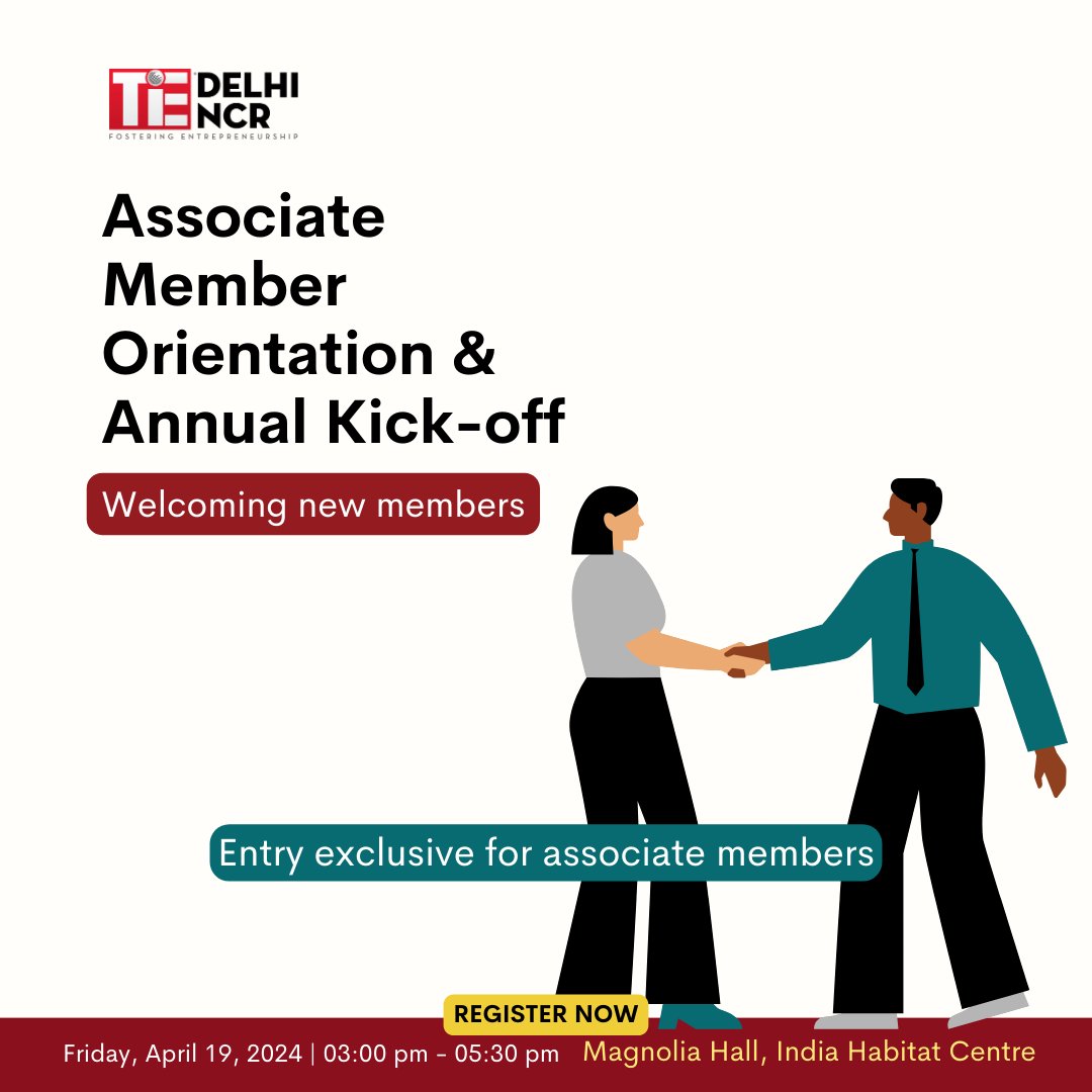 TiEDelhi's tweet photo. Mark your calendars for April 19! Are you ready to turbocharge your entrepreneurial journey?
Don't miss our formidable lineup!
Chai aur Cheques session - https://t.co/VTE8QMovkm
Startup Masterclass: https://t.co/TTG9ZSSce1
Associate Member: https://t.co/SbpAE6kUgm https://t.co/gUfzxQwQiw