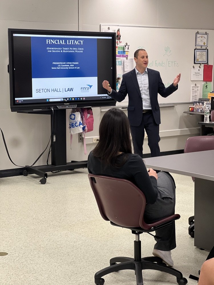 A HUGE Thank you to Steve Pisano, Lakeland Class of 2000, for coming in to speak to our Personal Finance students regarding FINRA investment regulations and legal compliance.