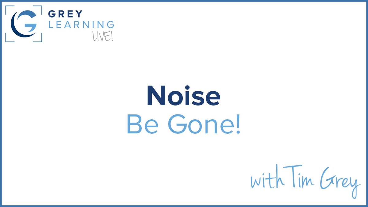 On Friday (April 19th) starting at 12pm Eastern Time I'll be presenting a (free) live online webinar on "Noise Be Gone!", helping photographers avoid and eliminate noise in their photos. Register here:

lp.constantcontactpages.com/sl/wxNakkK