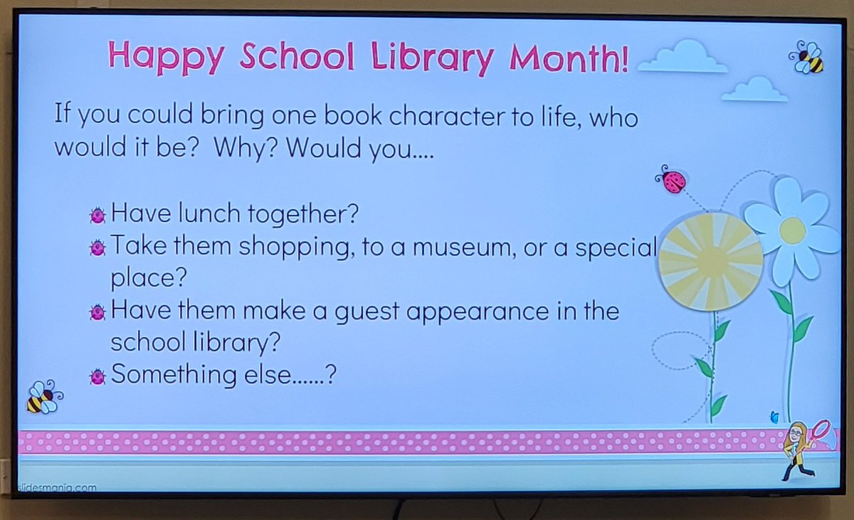 Excited to spend School Library Month with high school #bcpslms. Which book character would you want to bring to life? #AASLslm