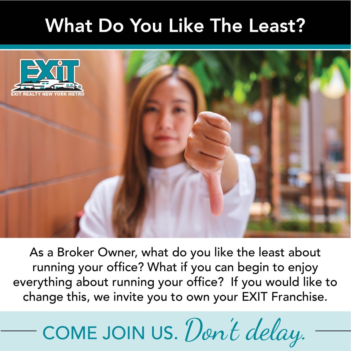 EXITNYMetro's tweet photo. What do you like the least about running your office?
Visit https://t.co/ACRfkquk3v to learn how EXIT can help you manage your real estate business.

#realty #RealEstate #EXITRealty #NewYorkMetro #success #bestinclass #advertising #marketing #passiveincome #financialfreedom... https://t.co/4kOBB9IA9S