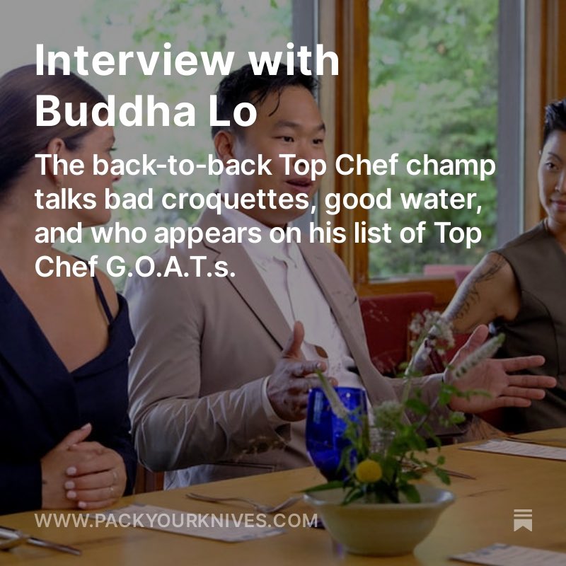 🍽️ FRESH POD! 🏆 Two-time champ Buddha Lo spent 50 minutes with @kevinarnovitz and @tomhaberstroh on all things #TopChef. 🧡 Listen now on our Pack Your Knives Substack: