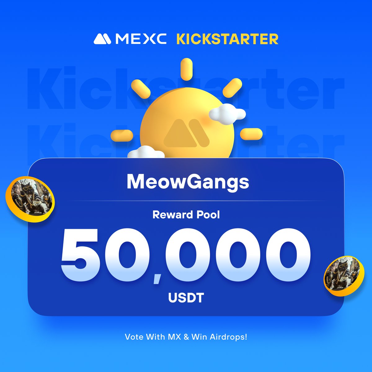 .<a href="/meowgangstoken/">Meow Gangs $MEOWG</a>, the latest and best version of Meow Season, the engine behind $meowG, and $meGA in power mode, is coming to #MEXCKickstarter 🚀 

🗳Vote with $MX to share massive airdrops
📈 $MEOWG/USDT Trading: 2024-04-17 15:30 (UTC)

Details: mexc.com/support/articl…