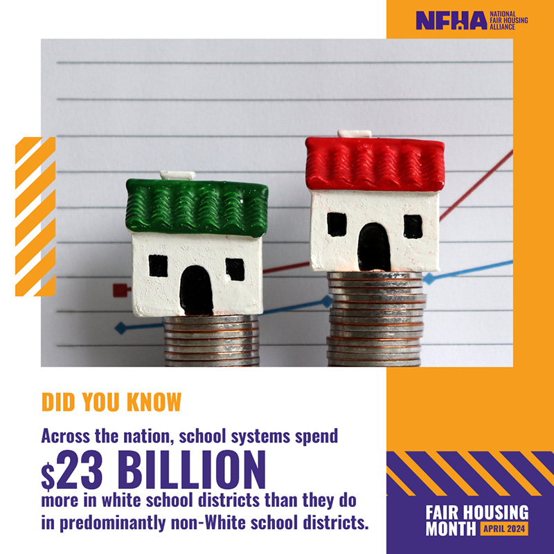 Where we live determines our access to well-resourced schools, fresh air, clean water, healthcare facilities, reliable transportation, good jobs, quality internet service, and much more. That’s why NFHA fights for fair housing. bit.ly/3U0Lev6 #FairHousingMonth