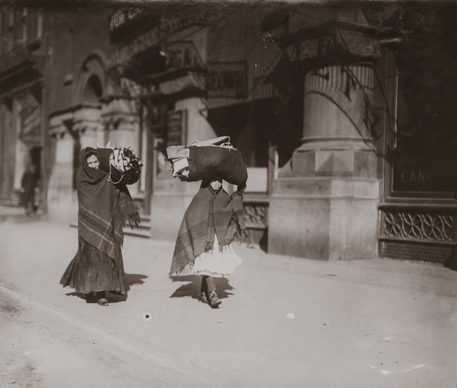 Women Carrying Garments, Bleecker Street, 1912 • Lewis Wickes Hine •