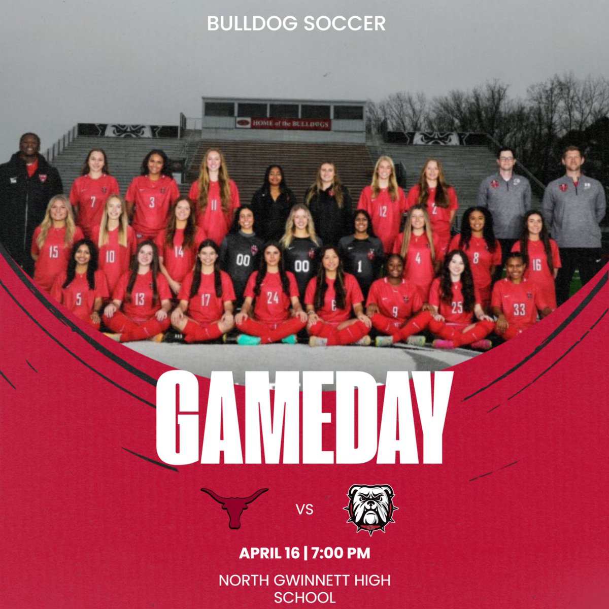 Good luck to Lady Bulldog Soccer as they host Lambert in the 1st Round of the State Playoffs tonight at 7pm. Can't make the game, watch on our HudlTV stream. tinyurl.com/mptp355b