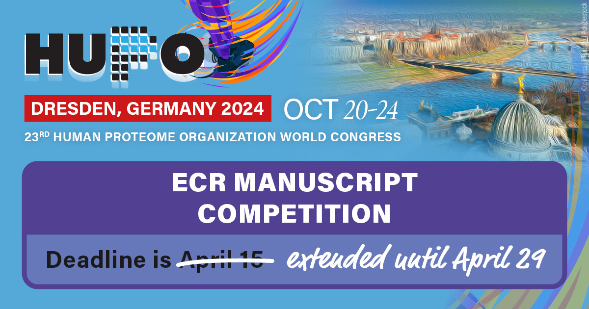 Deadline extended: Early Career Researcher Manuscript Competition at #HUPO2024! The new deadline for submissions is April 29! Win cash prizes and recognition. Details: 2024.hupo.org/program-abstra… @EU_YPIC #HUPOECR #HUPOEuPA2024