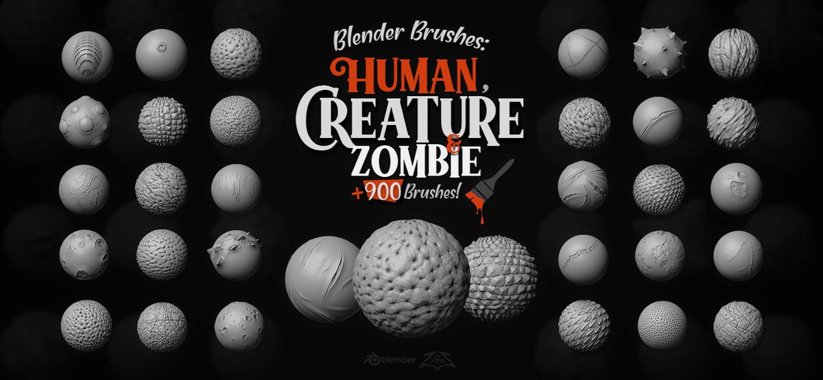 900+ Blender Brushes: Human, Creature And Zombie Skin Edition [$] blendernation.com/2024/04/16/900… #blender #blender3d #b3d