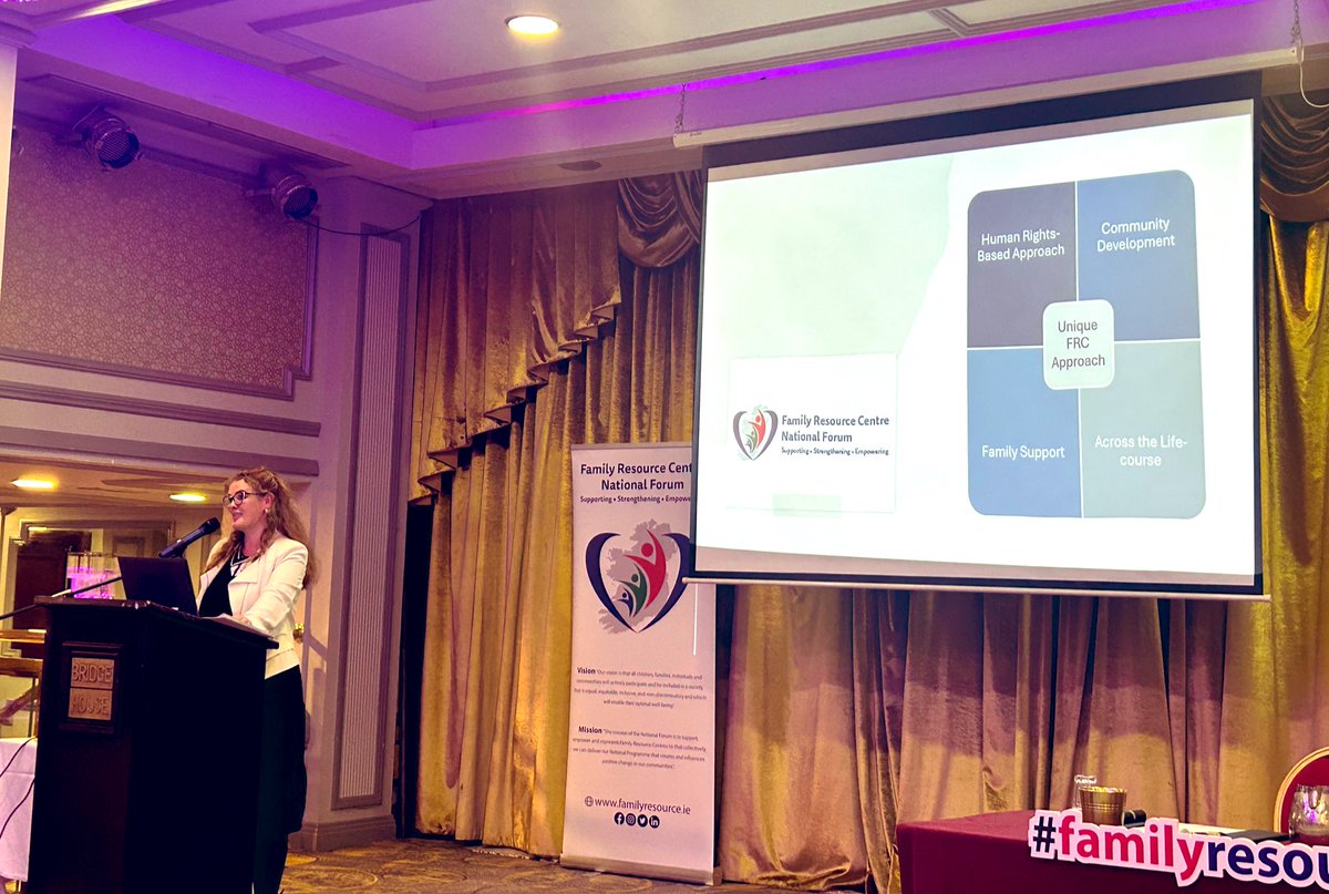 Next up is our incoming Chair @EllenDuggan12 and our CEO @Fergal_landy taking us through the Strategic Priorities as per our Strategic Plan 2023-2027. #FamilyResourceIRL