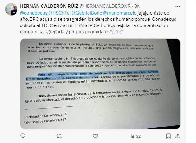 🔎 Nuestro presidente, 🤨 @HERNANCALDERONR expone la defensa de quienes se oponen a la regulación de la concentración económica. 🏦 Recordemos que las regulaciones se proponen en defensa de la competencia y del consumidor final 💸, @conadecus solo esta solicitando que se revise