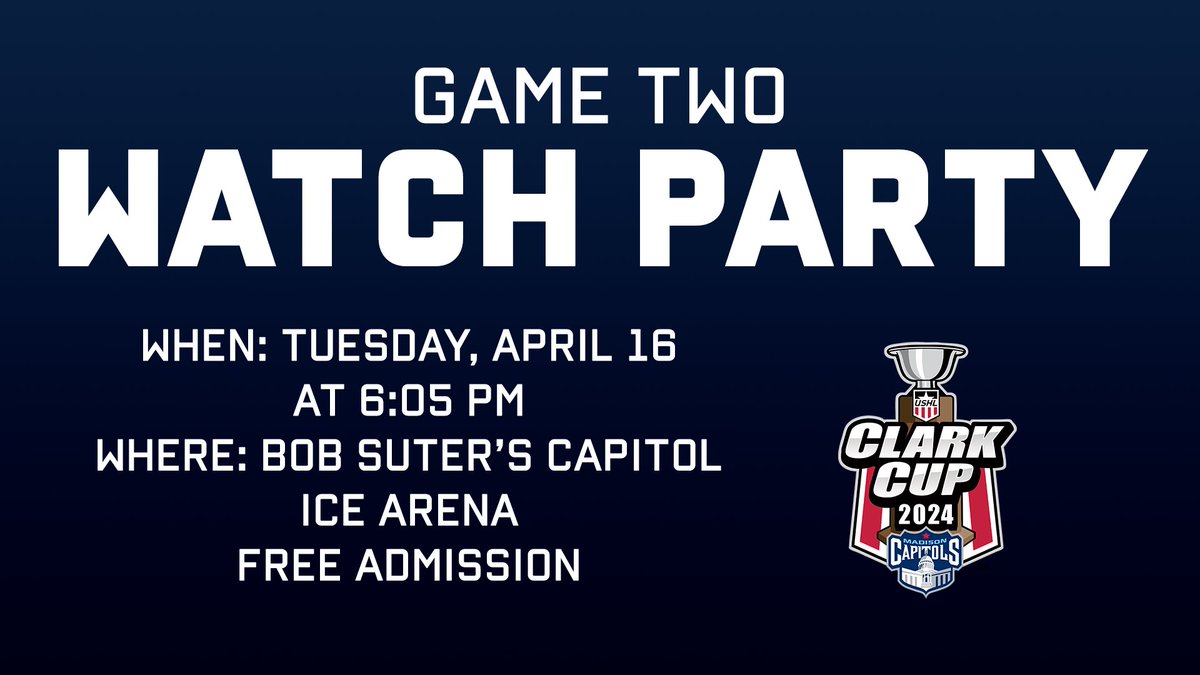 Reminder that Cap Ice is the place to be tonight for our Game Two Watch Party. Game starts at 6:05 pm and admission is free.

#GoCapsGo