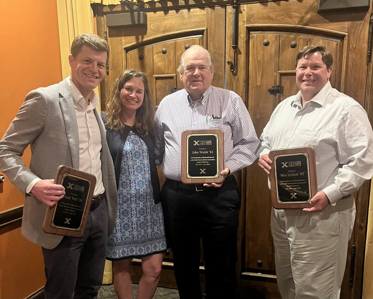 Hank Wall ‘08, John Walsh ‘61, Wes Sublett ‘95 were recognized for their service on the Alumni Board of Directions. Thank you for your commitment to your alma mater.