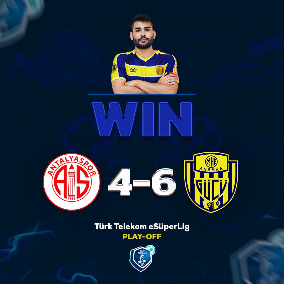 Türk Telekom eSüper Lig playoff 1. Tur karşılaşmasında Antalyaspor’u toplamda 6:4 yenerek bir üst tura çıkıyoruz.