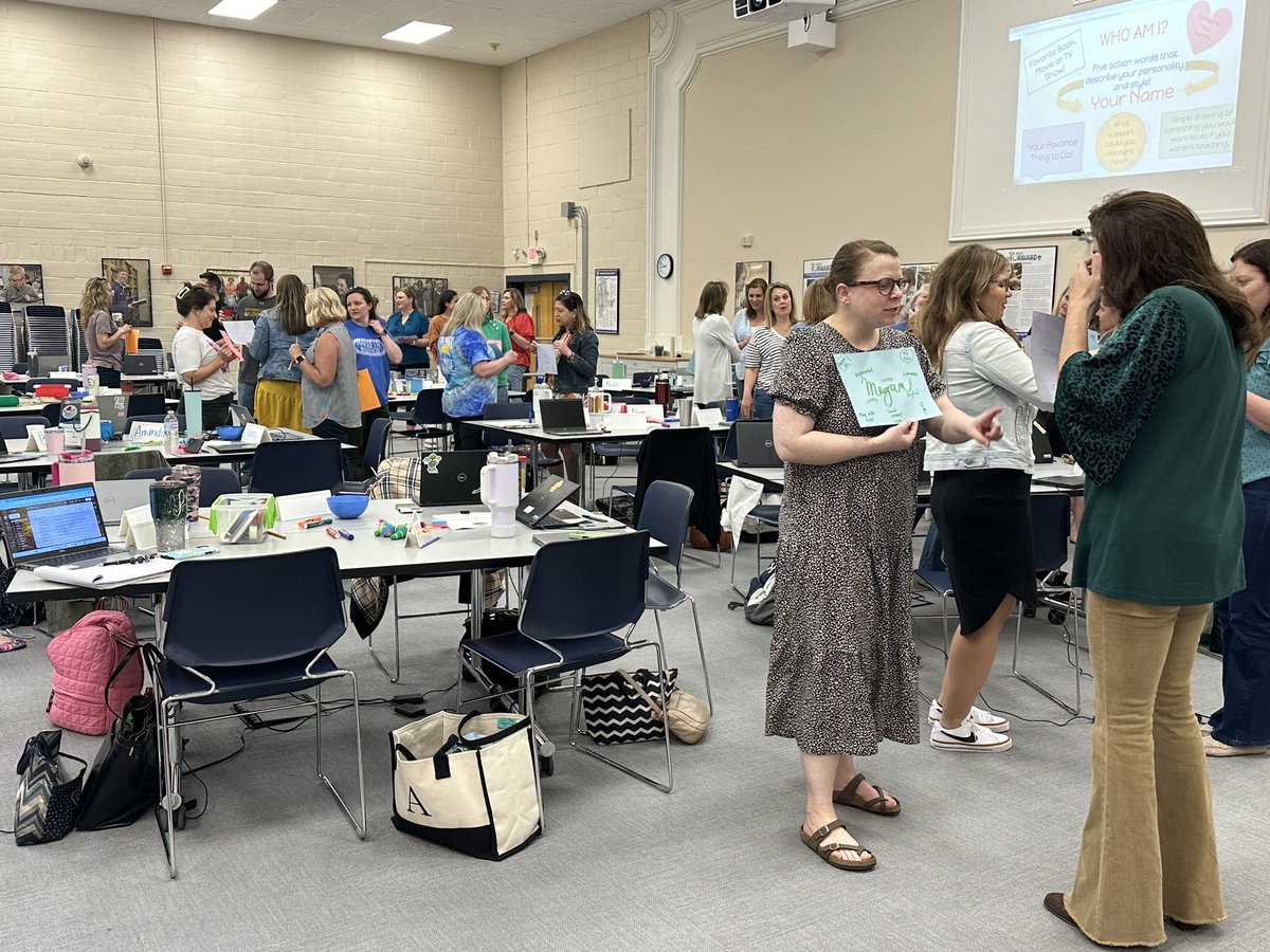 The @rockwoodschools DPDC is gathered together today to wrap up this school year (how is that possible??) and have conversations about next year! Right now we are up, moving, and getting to know each other better! #FocusonLearning